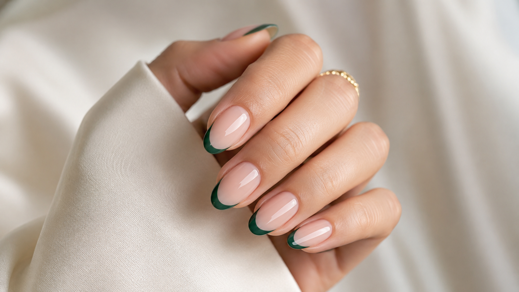 Jade French Tip Nails Micro French